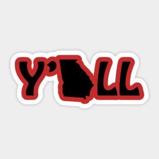 Y'all Georgia - Black Font Sticker